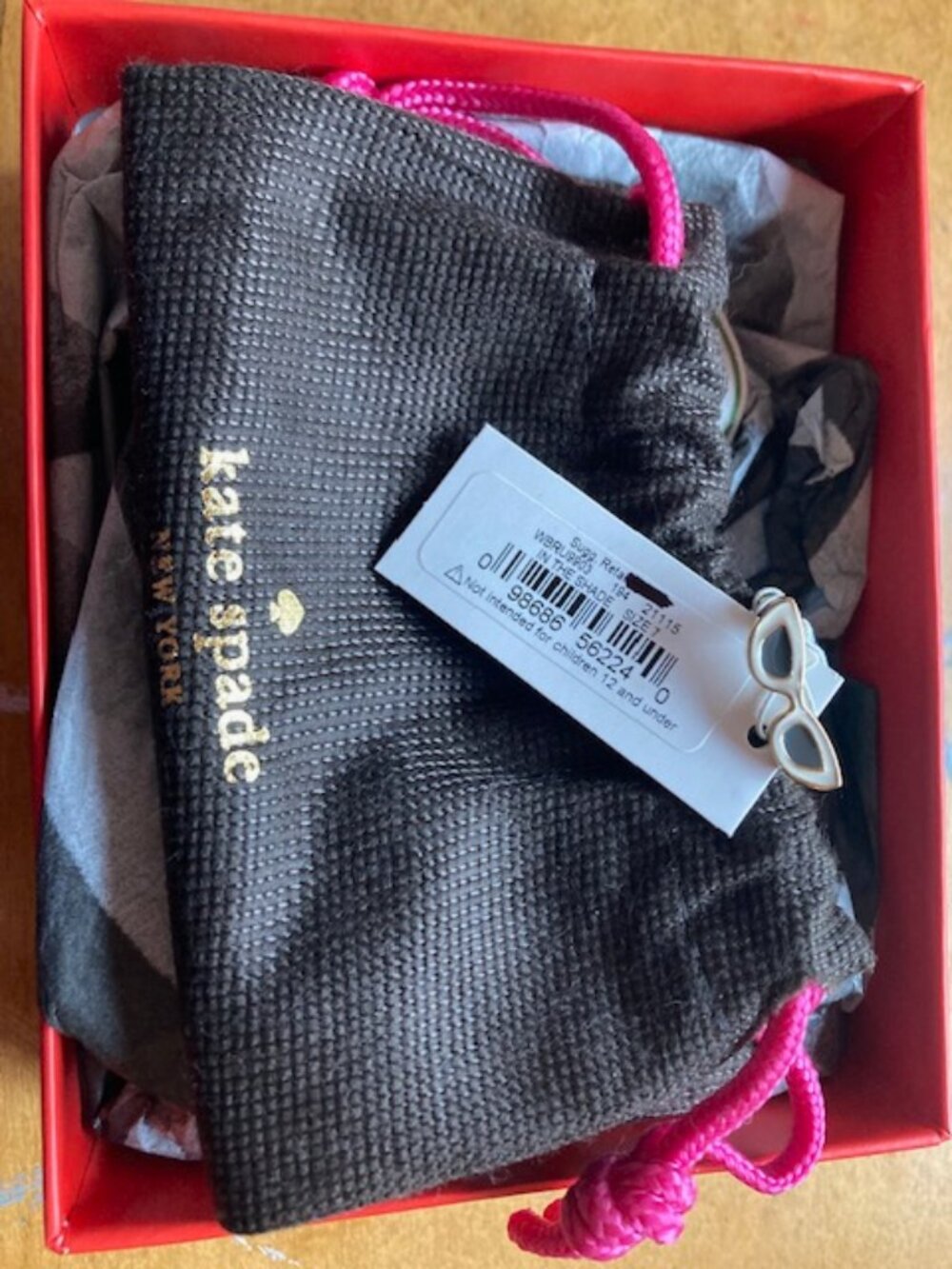 2015 Kate Spade Sunglasses Ring Brad Goreski Gold Plated size 7 "New In Box" - Picture 2 of 4
